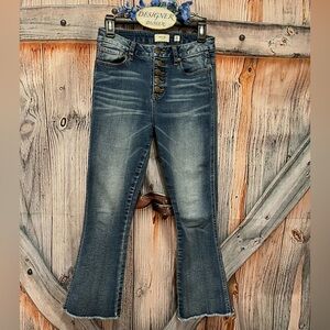 Miss Me High Rise Crop Boot Blue Jeans Size 26 VGC!
